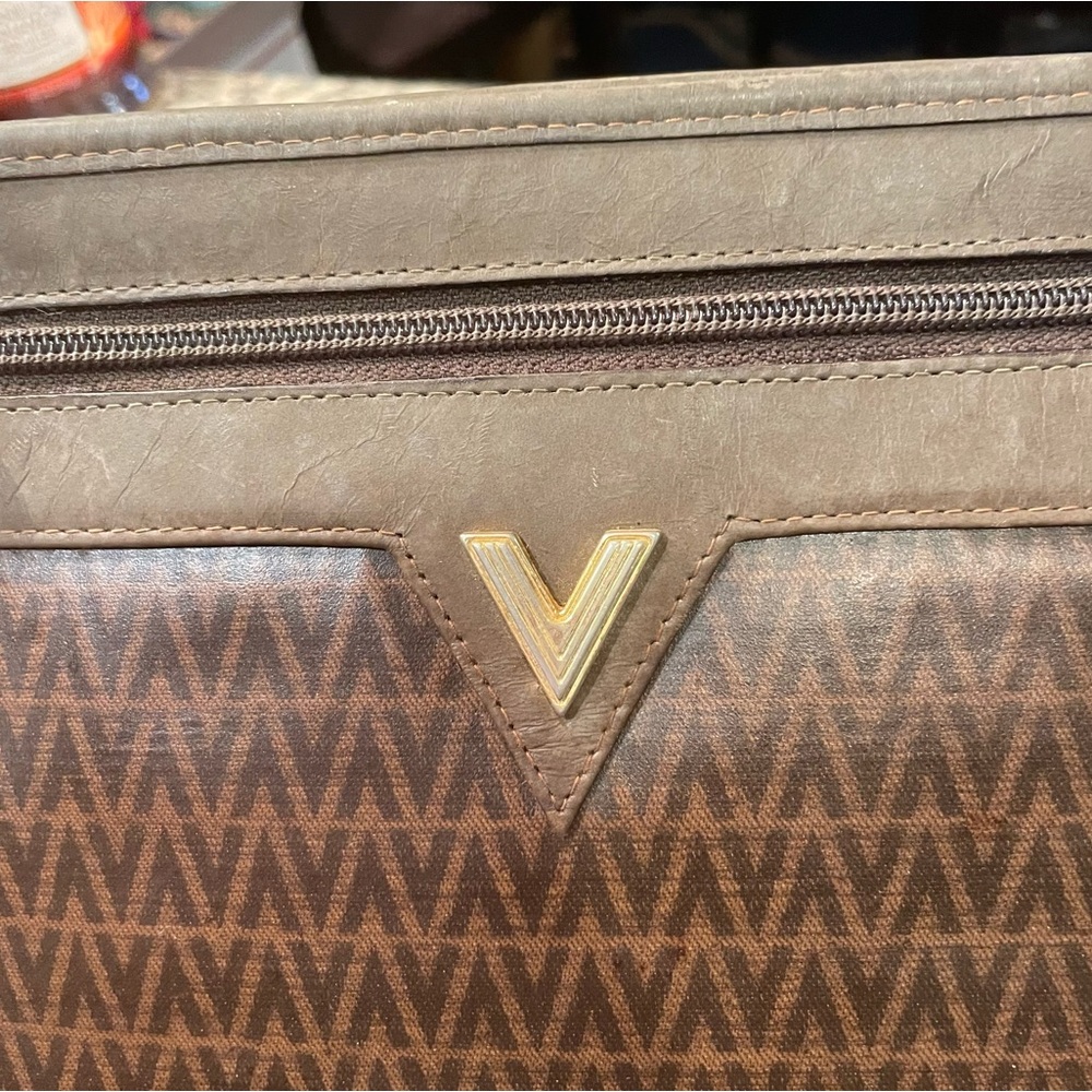 EUC Authentic Mario Valentino Brown PVC Logo Pouch Made in Italy VTG Clutch Bag! - Picture 6 of 11